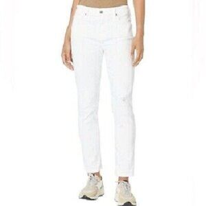 AG Adriano Goldschmield Size 29 White Destructed Ex-Boyfriend Slouchy Slim Jeans